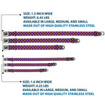 Dog Bone Seatbelt Buckle Collar - Checker Purple/Gold