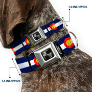 Dog Bone Seatbelt Buckle Collar - Colorado Flags