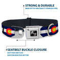 Load image into Gallery viewer, Dog Bone Seatbelt Buckle Collar - Colorado Flags
