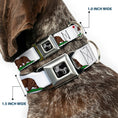 Load image into Gallery viewer, Dog Bone Seatbelt Buckle Collar - Cali Bear White
