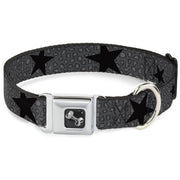 Dog Bone Seatbelt Buckle Collar - Cheetah/Stars Gray/Black