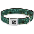 Load image into Gallery viewer, Dog Bone Seatbelt Buckle Collar - Cali Bear/Palm Trees/Geometric Green
