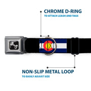 Dog Bone Seatbelt Buckle Collar - Colorado Flags3/Black