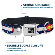 Dog Bone Seatbelt Buckle Collar - Colorado Flags4 Weathered