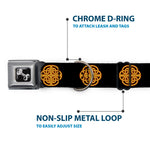 Dog Bone Seatbelt Buckle Collar - Celtic Knot Black/Burgundy/Gold