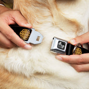 Dog Bone Seatbelt Buckle Collar - Celtic Knot Black/Burgundy/Gold