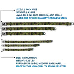 Dog Bone Seatbelt Buckle Collar - Camo Olive Skull Yard
