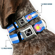 Dog Bone Seatbelt Buckle Collar - Colorado Flags Pastel