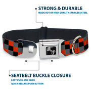 Dog Bone Seatbelt Buckle Collar - Checker Trio Gray/Black/Red
