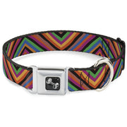 Dog Bone Seatbelt Buckle Collar - Diamond Freehand Multi Color