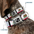 Load image into Gallery viewer, Dog Bone Seatbelt Buckle Collar - California Flag Repeat/Black
