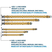 Dog Bone Seatbelt Buckle Collar - Checker White/Gold/Brown