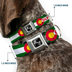 Dog Bone Seatbelt Buckle Collar - COLFAX Green Stripe