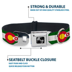 Dog Bone Seatbelt Buckle Collar - COLFAX Green Stripe