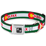 Dog Bone Seatbelt Buckle Collar - COLFAX Green Stripe