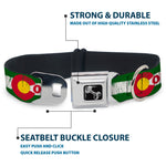 Dog Bone Seatbelt Buckle Collar - COLFAX Green Stripe Weathered