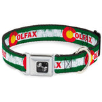 Dog Bone Seatbelt Buckle Collar - COLFAX Green Stripe Weathered