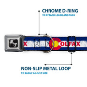 Dog Bone Seatbelt Buckle Collar - COLFAX Colorado Flag Weathered