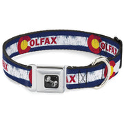 Dog Bone Seatbelt Buckle Collar - COLFAX Colorado Flag Weathered