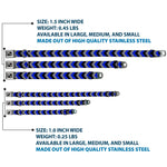 Dog Bone Seatbelt Buckle Collar - Chevron Blue/Black/Gray