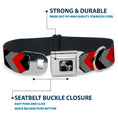 Load image into Gallery viewer, Dog Bone Seatbelt Buckle Collar - Chevron Red/Black/Gray
