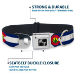 Dog Bone Seatbelt Buckle Collar - Colorado Flag/Marijuana Leaf