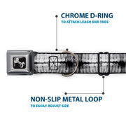 Dog Bone Seatbelt Buckle Collar - Dental X-Rays Black/White