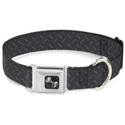 Dog Bone Seatbelt Buckle Collar - Diamond Plate Grays