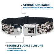 Dog Bone Seatbelt Buckle Collar - Ditsy Floral Black/White/Red