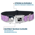 Load image into Gallery viewer, Dog Bone Seatbelt Buckle Collar - Ditsy Floral Lavender/White/Black

