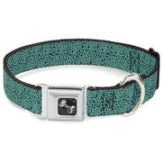 Dog Bone Seatbelt Buckle Collar - Ditsy Floral Teal/Light Teal/Teal