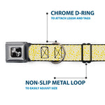 Dog Bone Seatbelt Buckle Collar - Ditsy Floral Yellow/White/Brown