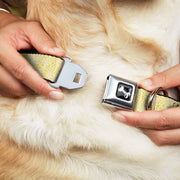 Dog Bone Seatbelt Buckle Collar - Ditsy Floral Yellow/White/Brown