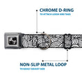 Load image into Gallery viewer, Dog Bone Seatbelt Buckle Collar - Doodle1 White/Black
