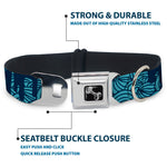 Dog Bone Seatbelt Buckle Collar - Doodle1/Paint Drips Blues