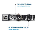 Dog Bone Seatbelt Buckle Collar - Doodle1/Paint Drips White/Black