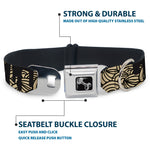Dog Bone Seatbelt Buckle Collar - Doodle1/Paint Drips Cream/Black