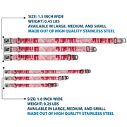 Dog Bone Seatbelt Buckle Collar - Doodle1/Paint Drips White/Red