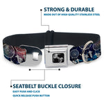Dog Bone Seatbelt Buckle Collar - Dream Catcher Galaxy/White