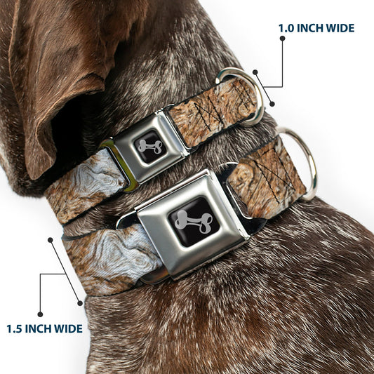 Dog Bone Seatbelt Buckle Collar - Driftwood Grain