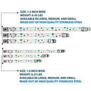Dog Bone Seatbelt Buckle Collar - Dots/Grid2 White/Gray/Multi Color