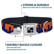 Dog Bone Seatbelt Buckle Collar - Denver Solid Skyline Orange/Navy