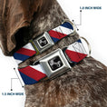 Load image into Gallery viewer, Dog Bone Seatbelt Buckle Collar - Diagonal Stripe Red/White/Navy
