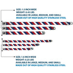 Dog Bone Seatbelt Buckle Collar - Diagonal Stripe Red/White/Navy