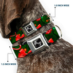 Dog Bone Seatbelt Buckle Collar - Decorated Tree2 w/Bows/Lights/Candy Canes