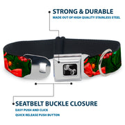 Dog Bone Seatbelt Buckle Collar - Decorated Tree2 w/Bows/Lights/Candy Canes