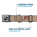 Load image into Gallery viewer, Dog Bone Black/Silver Seatbelt Buckle Collar - Desert Camo Tans/Browns
