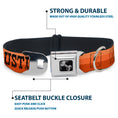 Load image into Gallery viewer, Dog Bone Black/Silver Seatbelt Buckle Collar - Dallas-Raleigh-Tennessee-Austin-Boston Stripes Browns/Black

