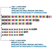 Dog Bone Seatbelt Buckle Collar - Flip Flops5 CLOSE-UP Sand/Multi Color