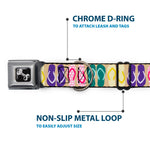 Dog Bone Seatbelt Buckle Collar - Flip Flops5 CLOSE-UP Sand/Multi Color